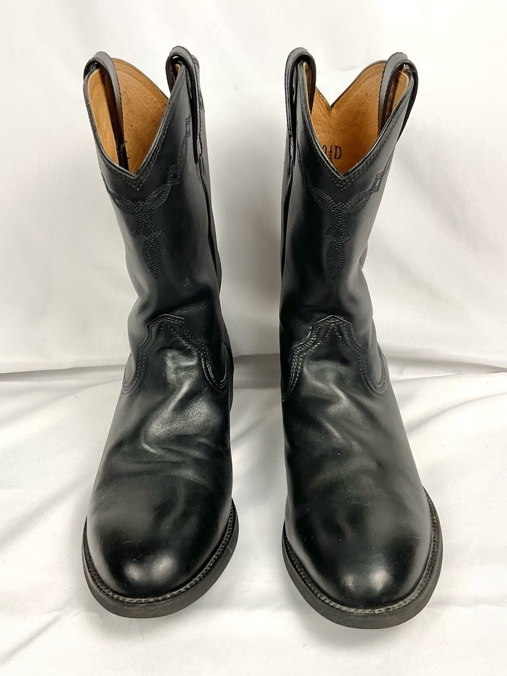 Ariat Heritage Roper Boots Leather Western Boots Men's Sz 10.5D Black Style 3501